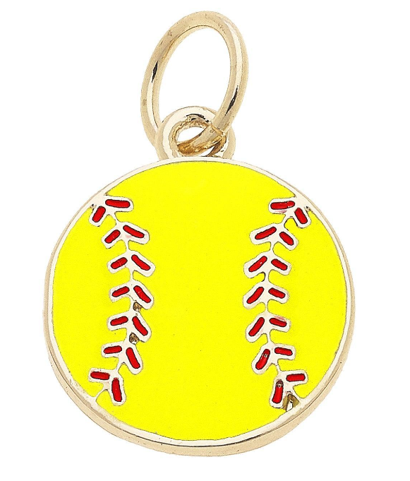 SOFTBALL ENAMEL CHARM