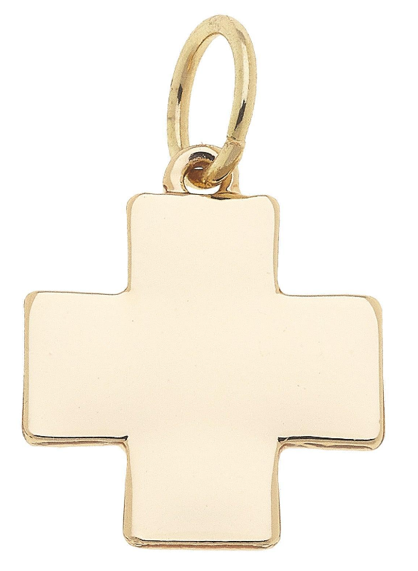 SQUARE CROSS CHARM GOLD