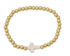 A.C. WHITE CROSS GOLD BRACELET
