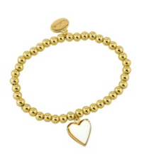 A.C. 5M GOLD WHT HEART BRACELET