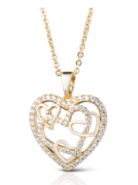 GOLD INSET HEART NECKLACE