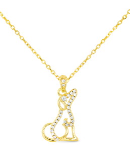 GOLD DOG SILHOUETTE NECKLACE