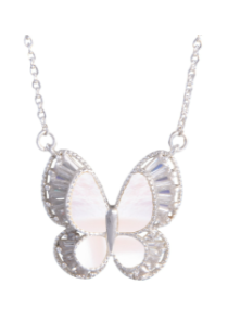 SILVER FANCY BUTTERFLY NECKLACE