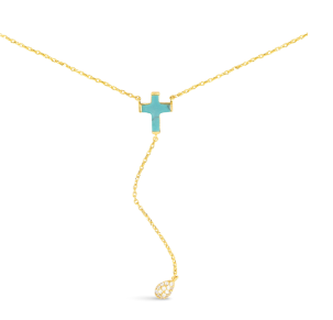 TURQ CROSS NECKLACE
