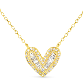 HEART BAGUETTE NECKLACE