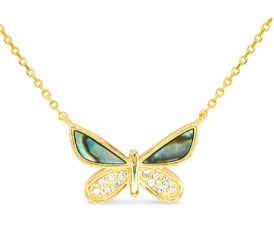 GOLD ABALONE BUTTERFLY NECKLACE