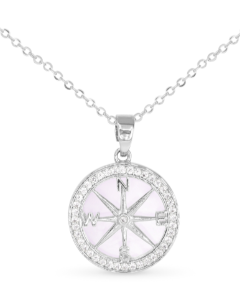 SILVER CZ COMPASS NECKLACE