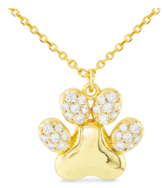 GOLD PAW PRINT NECKLACE