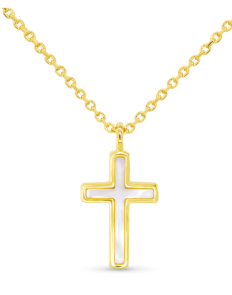 GOLD MOP CROSS NECKLACE