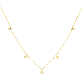 GOLD STATION CZ NECKLACE