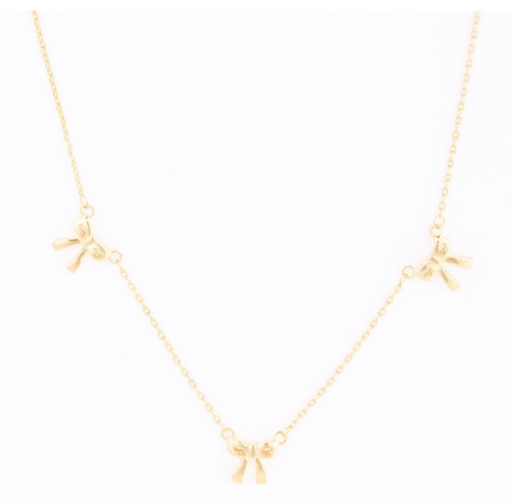 NECKLACE HOLIDAY BOW GOLD
