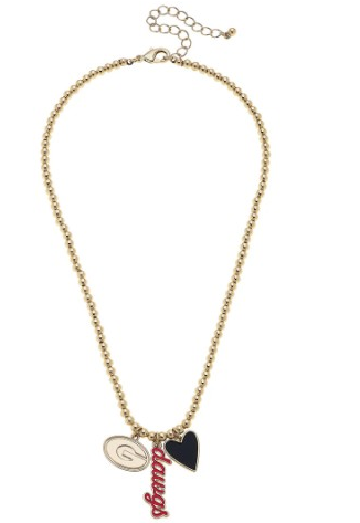 GA BULLDOGS BEAD CHARM NECKLACE