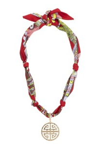 CORA GREEK KEYS SCARF NECKLACE