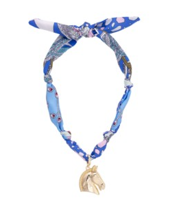 BLUE HORSE SCARF NECKLACE