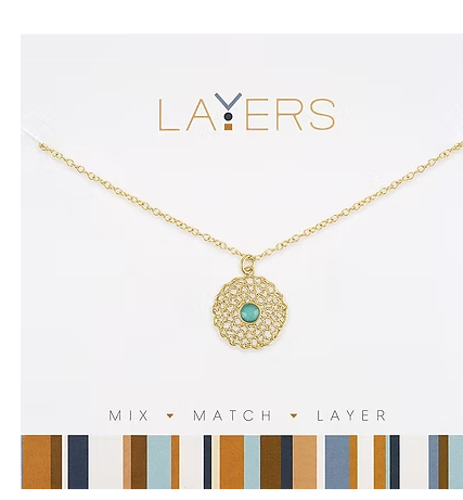 GOLD PACIFIC OPAL MESH NECKLACE