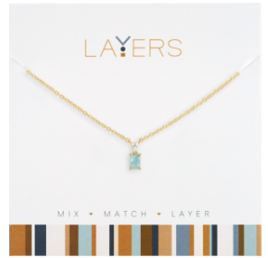GOLD EMERALD SKY BLUE NECKLACE