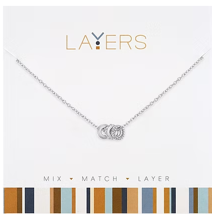 SILVER TRIO CHARM NECKLACE