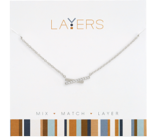 SILVER CROSSOVER LAYERS NECKLACE