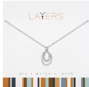 SILVER DOUBLE OVAL NECKLACE