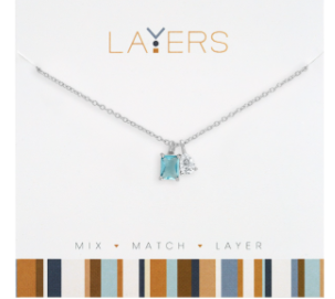 SILVER SAPPHIRE DANGLE NECKLACE