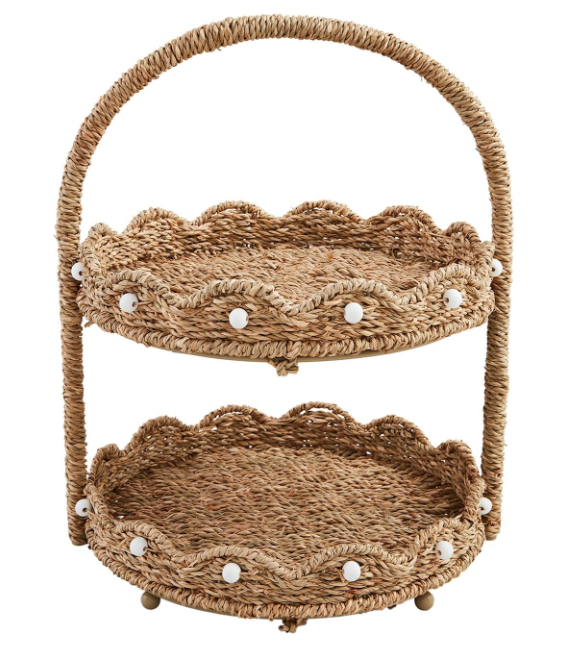 SCALLOPED WOVEN TIERED SERVER