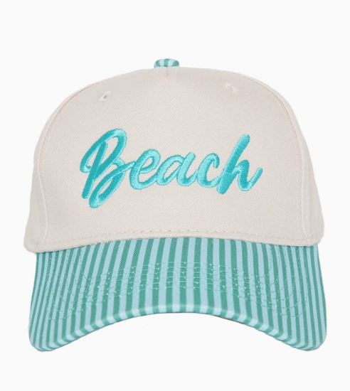 BEACH CURSIVE TRUCKER CAP