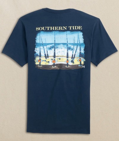 NAVY FISHING LINES TEE