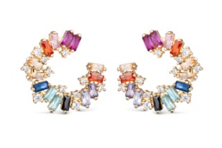 MULTI COLOR OPEN CIRCLE EARRINGS