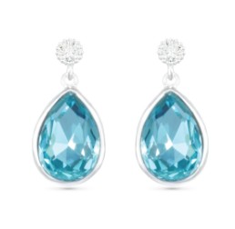 SILVER BLUE PEAR DROP EARRINGS