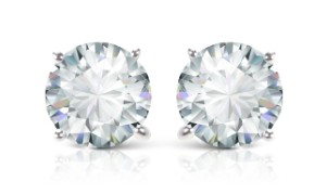 SILVER ROUND CUT STUD EARRINGS