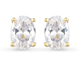 GOLD OVAL STUD EARRINGS