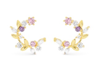 GOLD FLORAL FLAT EARRINGS