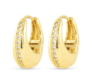 GOLD SINGLE ROW HOOP EARRINGS