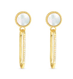 GOLD DISK DROP EARRINGS