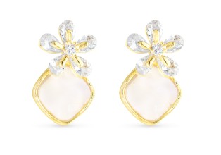 MOP CZ GOLD EARRINGS