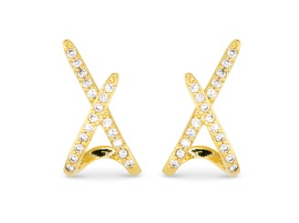 GOLD CZ X EARRINGS