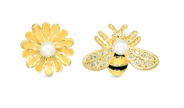 FLOWER & BEE DUO EARRINGS