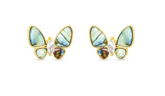 GOLD ABALONE BUTTERFLY EARRINGS