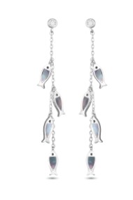SILVER FISH CHAIN EARRINGS