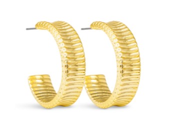 KENNEDY RIBBED HOOP GOLD