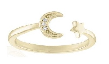 OPEN MOON&STAR LAYERS RING