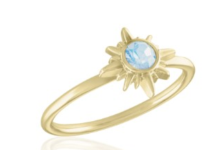 WHITE OPAL SUN GOLD LAYER RING