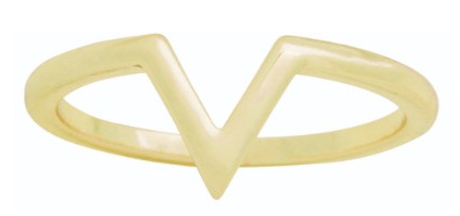 V GOLD LAYERS RING