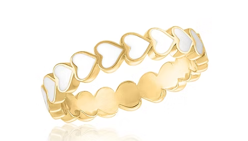 WHITE HEART LAYER RING