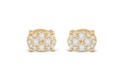 GOLD PAVE OVAL STUD