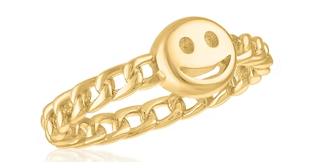 SMILEY FACE GOLD LAYERS RING