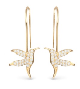 GOLD HUMMINGBIRD DROP EARRINGS