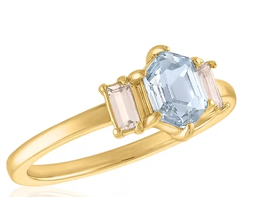 HEXAGON STEP CUT LAYERS RING