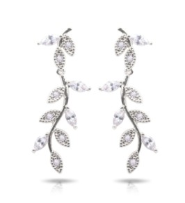 SILVER ICE BLUE VINE EARRINGS