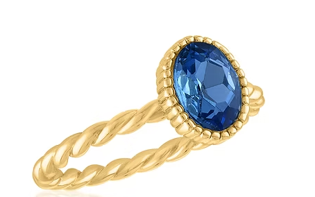 LIGHT SAPPHIRE OVAL LAYERS RING